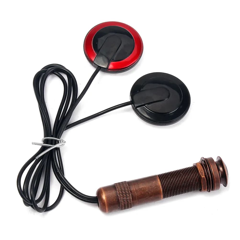 Twin Head Mandolin Pickup Black Copper Piezo Transducer Internal Sensor Stereo Trrs Endpin Jack for Guitar Violin Banjo Ukulele