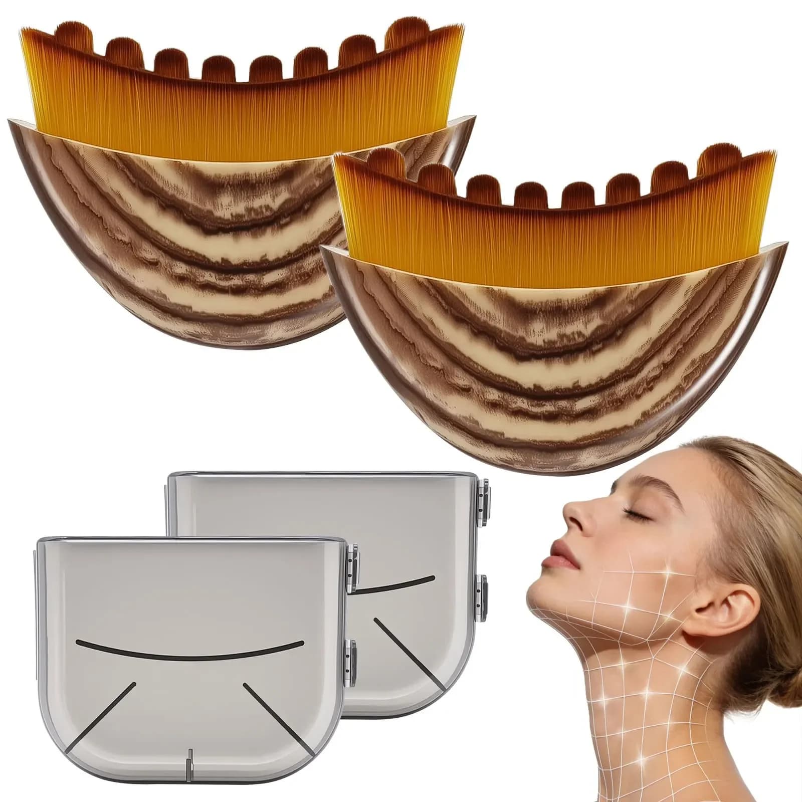 New Linfodrenante Facial Massage Brush with Viso Stimulation and Modeling Storage Box