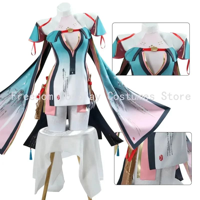 Gioco Wuthering Waves Cosplay Zhezhi Costume Abito Uniforme Lolita Copricapo Occhiali Oggetti di scena per abiti da festa Dex;2,F;5.N;