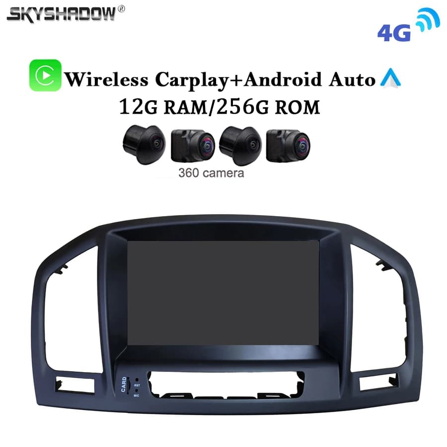 8 "12G + 256G Carplay Auto Android 14.0 4G LTE IPS Lettore DVD per auto GPS WIFI Bluetooth Radio per Buick Regal Opel Insignia 2009-2013
