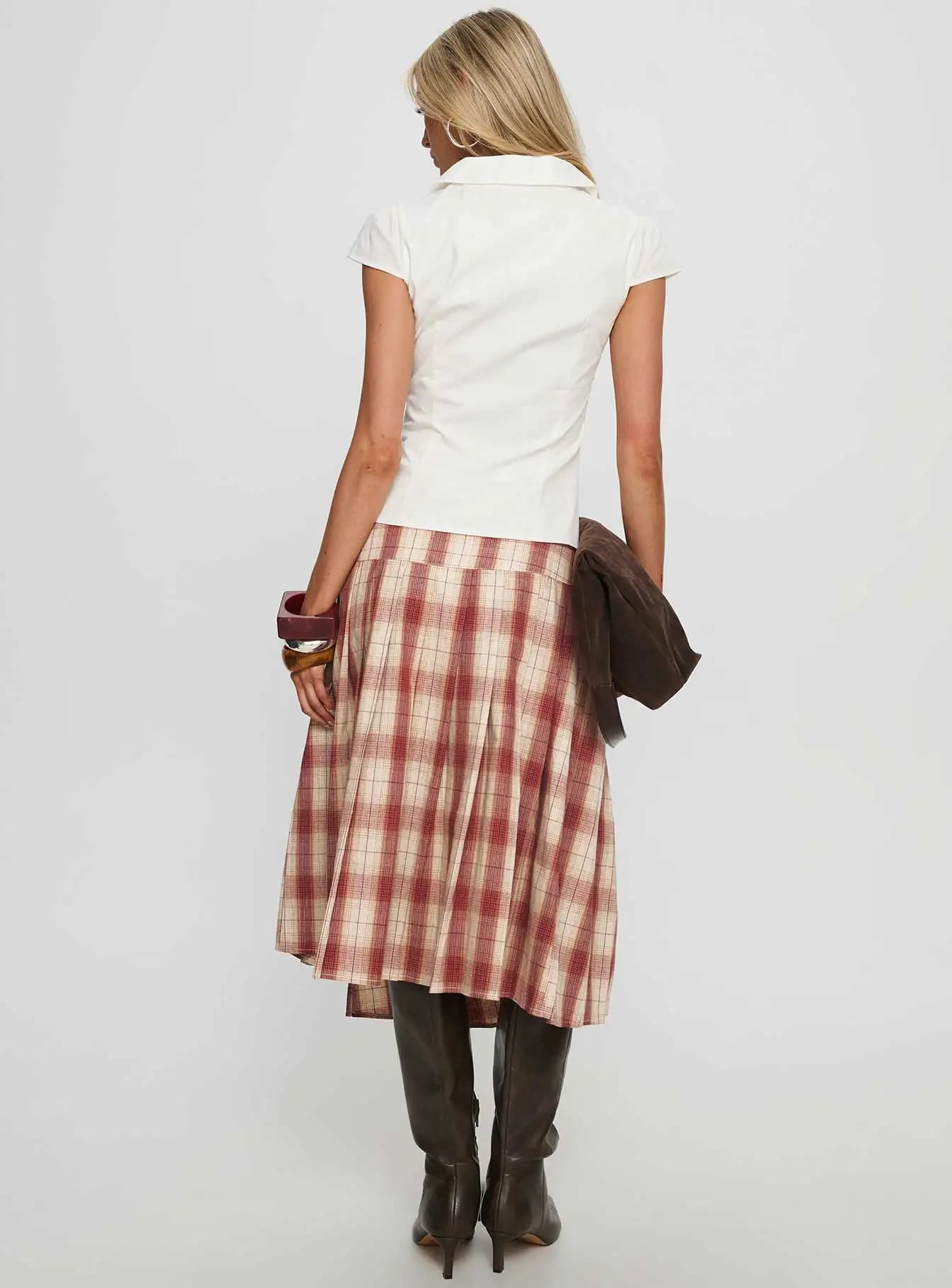 Gonna lunga a coda di pesce irregolare da donna Elegante plaid con orlo asimmetrico Gonna a trapezio slim fit per lavori di festa da indossare ogni giorno