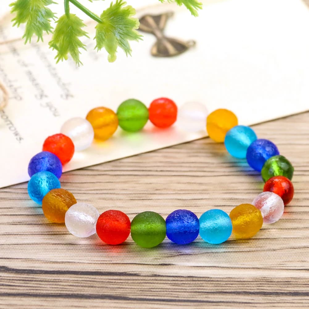 Chakra arcobaleno vetro Meteorite abrazina Moldavite cristallo quarzo preghiera perline braccialetto elastico cavo Charms gioielli braccialetto regali