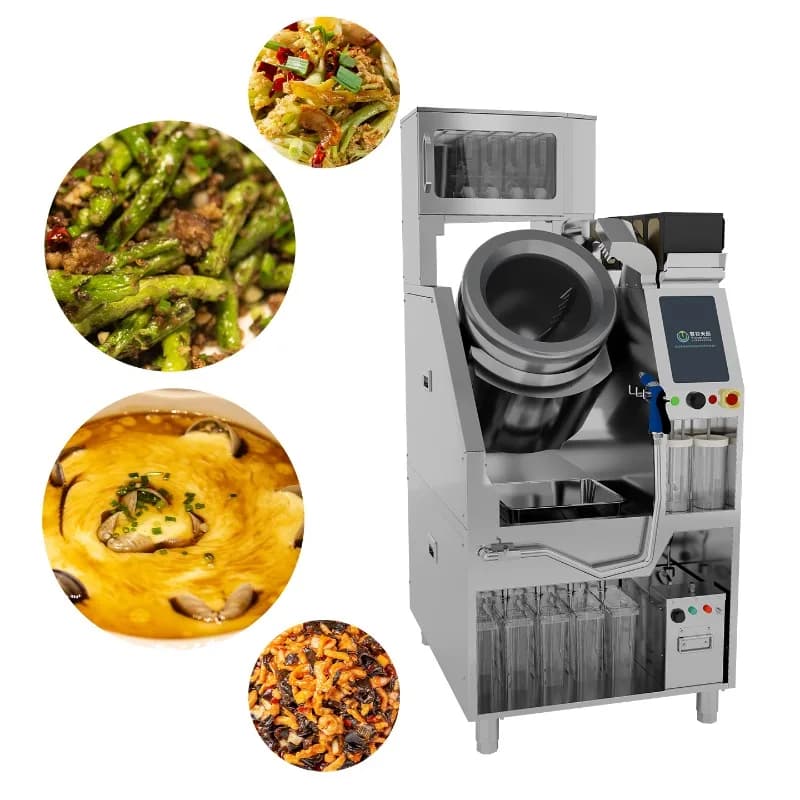 Intelligent Spicy Hot Pot Noodles Pasta Automatic Stir Fry Cooking Wok Machine Fried Rice Chicken Auto Stirring Cooker Robot