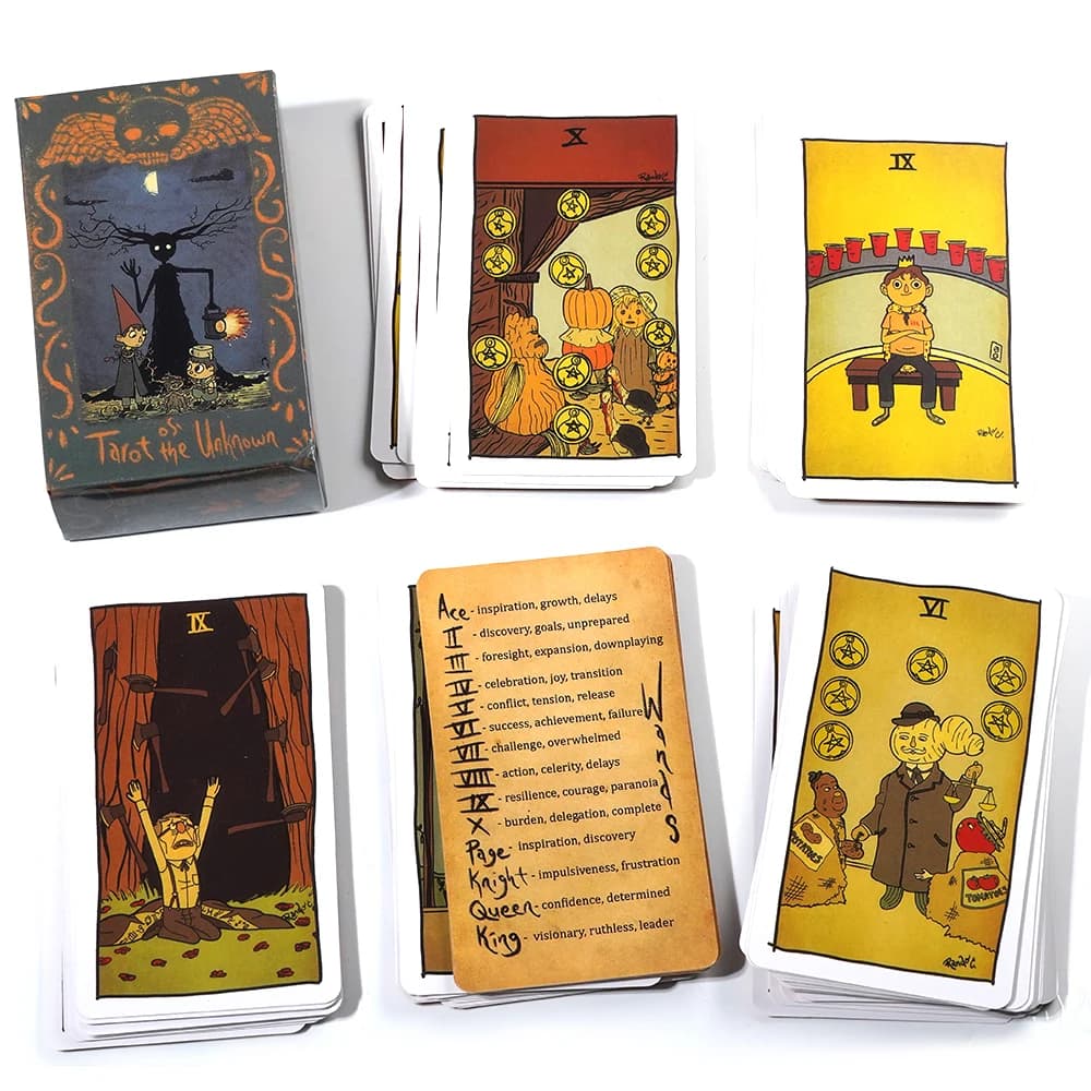 Tarocchi dell'Iconosciuto 78 Mazzo di tarocchi Carte dei tarocchi originali per principianti, carte dei tarocchi di divinazione inglese e gioco per feste di Halloween