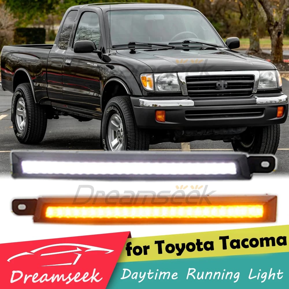 LED DRL Side Marker Light per Toyota Tacoma 1998-2000 Car Front Headlight Trim con indicatore di direzione dinamico lampada paraurti griglia di guida