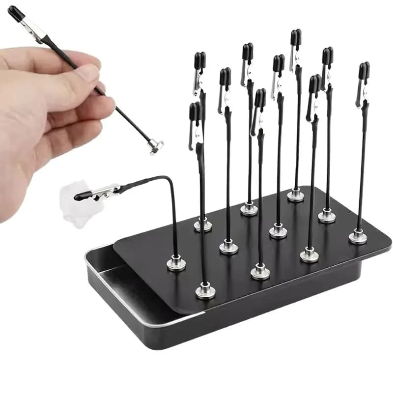10 Pezzi Clip Magnetiche a Coccodrillo Flessibili per Saldatura, Clip per Etichette Prezzi, Supporto per Modellismo e Esposizione