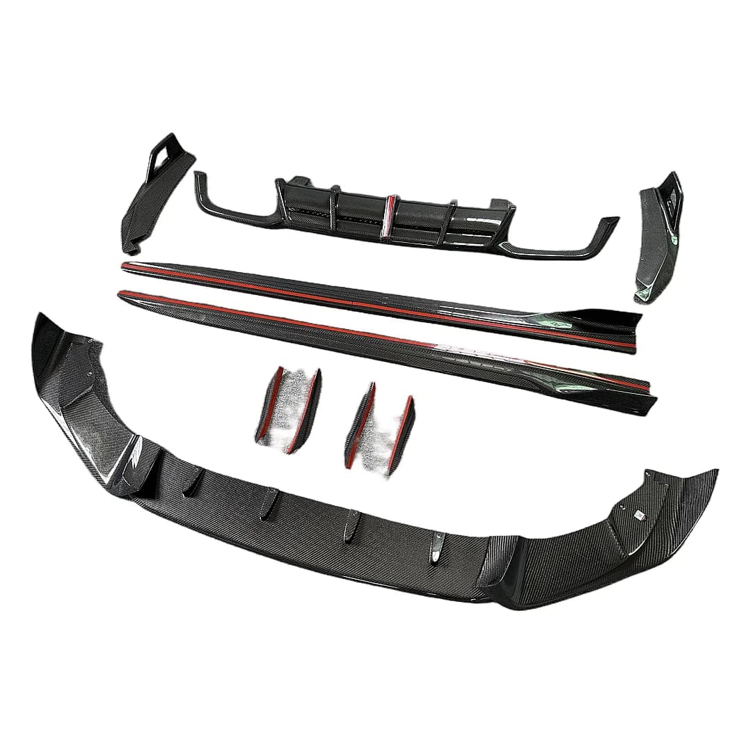Nuovo Kit Carrozzeria in Fibra di Carbonio Stile AE per BMW X3M X4M 2019-2023: Diffusore Anteriore, Minigonne Laterali, Diffusore Posteriore
