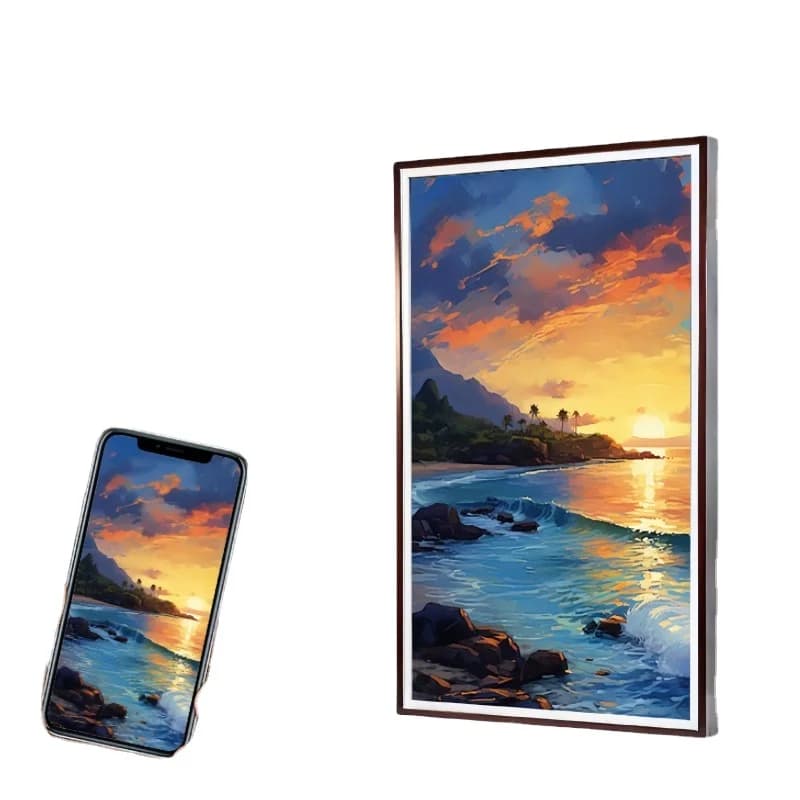 Factory Wholesale 4K Display Auto Rotating Picture 55 65'' Wifi Art Digital Photo Frame With Remote Control