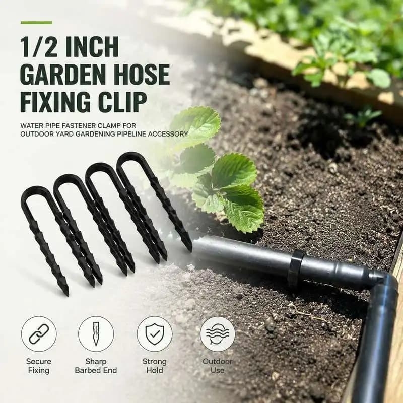 1/2 Inch Garden Hose Fixing Clip Water Pipe Fastener Clamp For Outdoor Yard Gardening Pipeline Accessory
