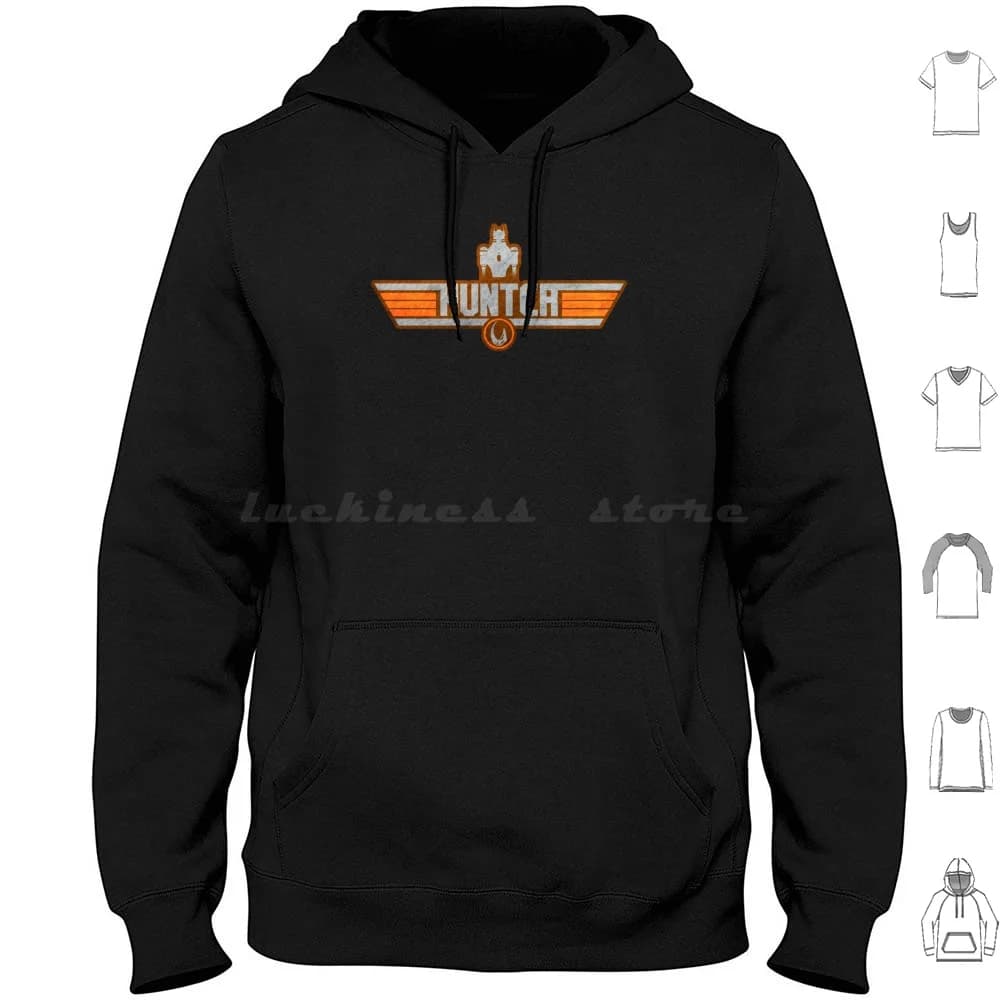 Top Hunter Felpa con cappuccio in cotone a maniche lunghe Cultura pop Film fantascienti Mashup Crossover Parodia Militare Air Force Army Marines Usa Divertimento