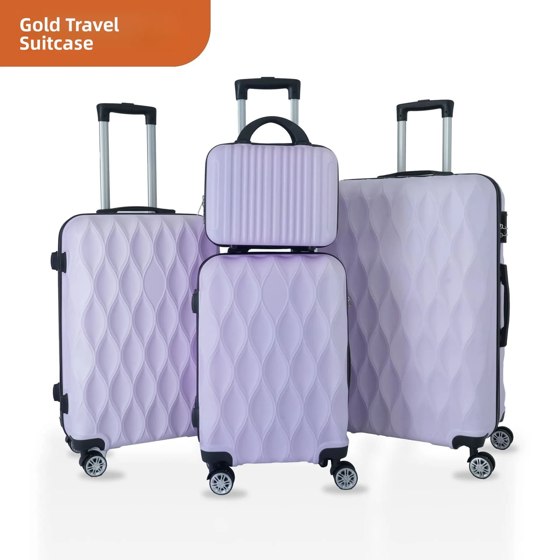 Four-Piece Set Luggage ABS Universal Wheel Suitcase 12202428 Inches Carry-On Bag Travel Bag with Pull Rod Chain Handle