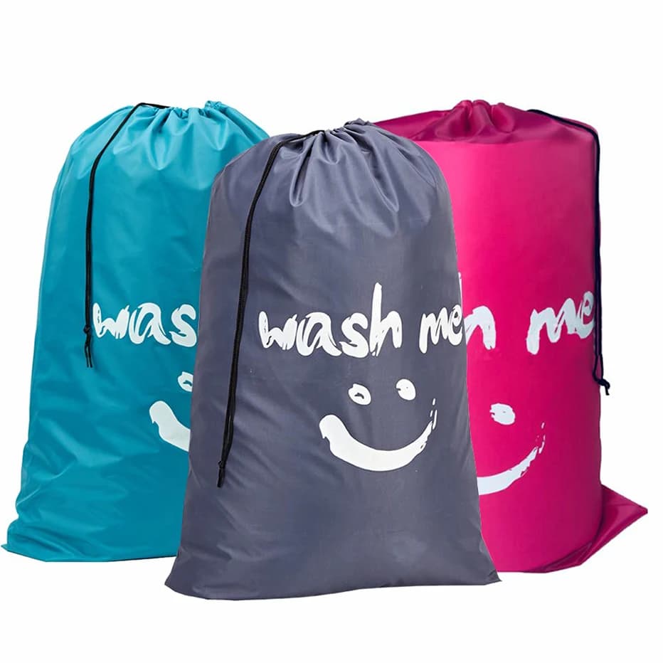 Smile-shaped nylon underwear bag Travel bag Travel bag Washable in washing machine Organizer of dirty clothes Bag with coulisse for washing