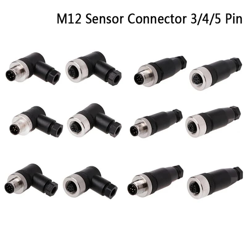 New 1PCS Waterproof Plug Aviation Plug M12 Connector Male And Female Plug Pin Hole 4 5 8 12 Core 3/4/5 Pin M12 Sensor Connecto