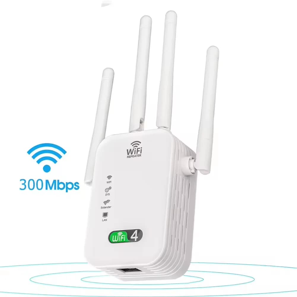 Ripetitore Wifi 300Mbps Ripetitore Extender Wifi per Router Wifi con 4 antenne esterne
