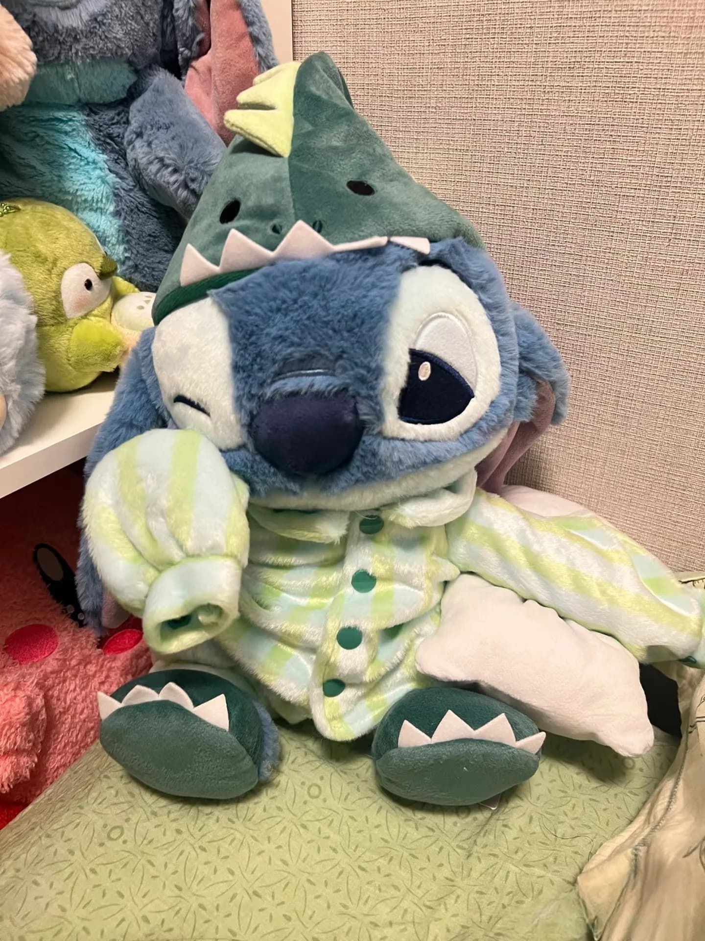 Disney Dinosaur Pajama Sleepy Stitch Doll Interstellar Baby Plush Toy Doll Girl Birthday Gift