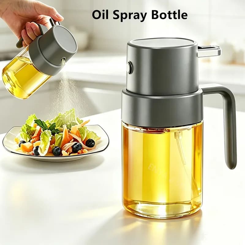yes200ml Glass Oil Sprayer For Cooking Press Fine Mist Oil Mister Bottle With Handle Anti-Clog Oil Dispenser For Air Fryer BBQ S