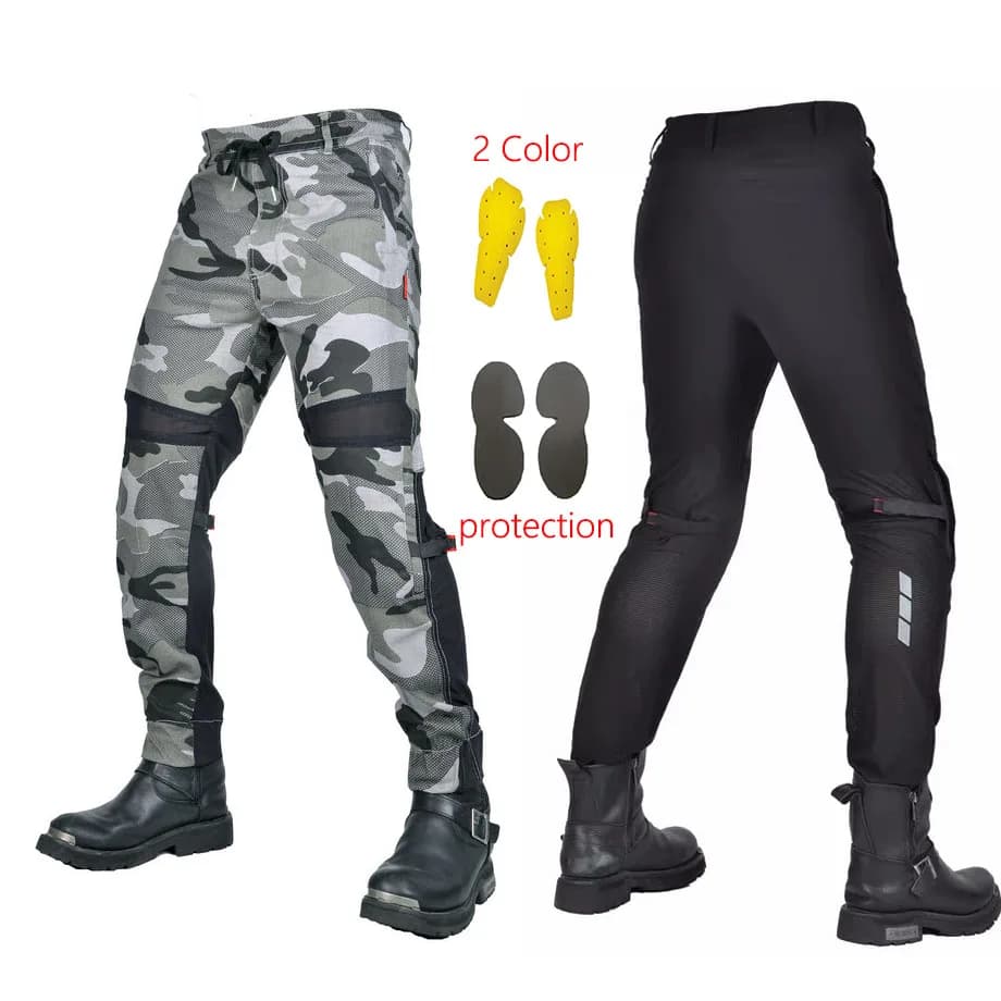 Pantaloni da moto classici Jeans mimetici Pantaloni da corsa elasticizzati da motocross per uomo Equipaggiamento protettivo per equitazione all'aperto