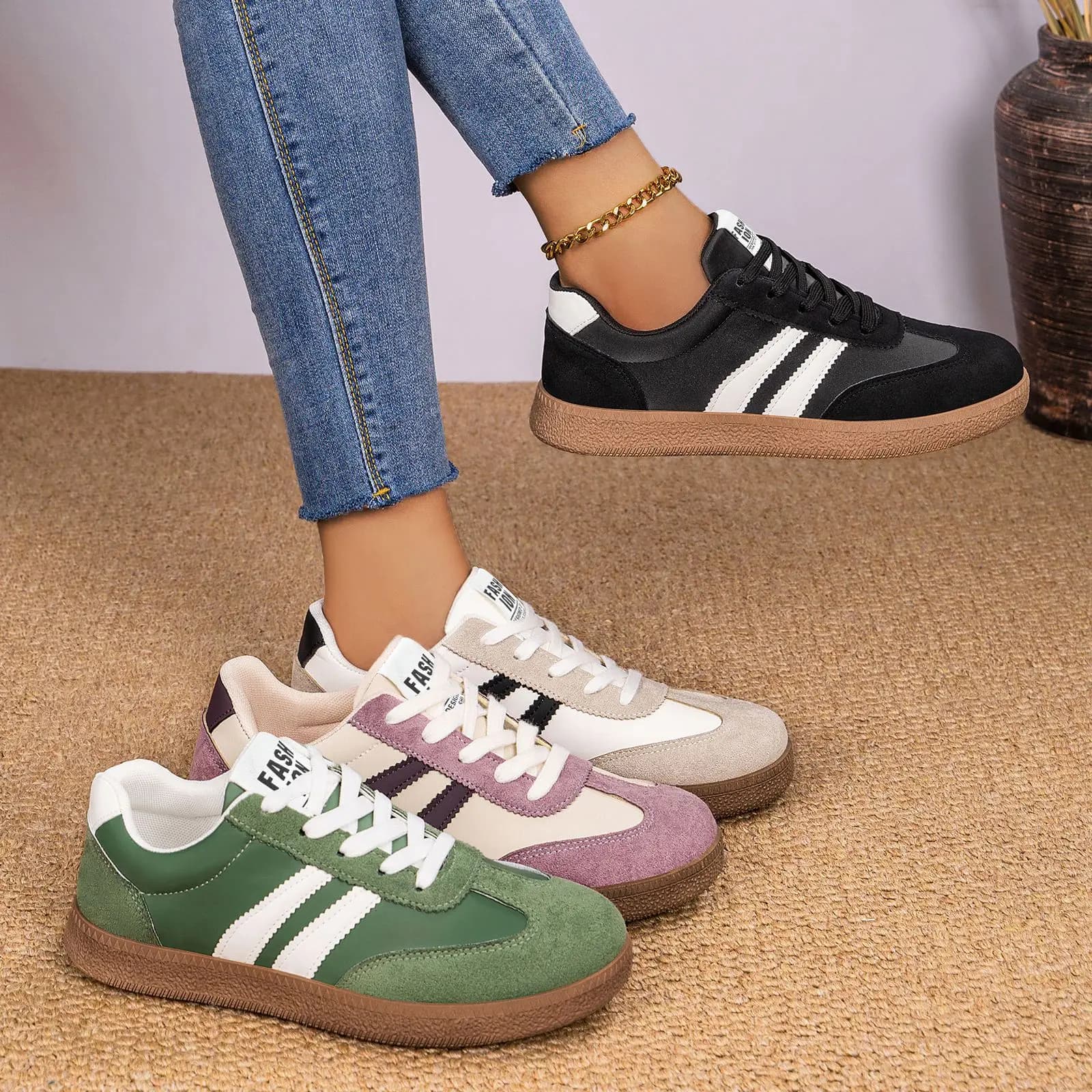 Scarpe da donna, moda primaverile, scarpe da donna con suola morbida, leggere, scarpe da allenamento tedesche, scarpe casual versatili da donna