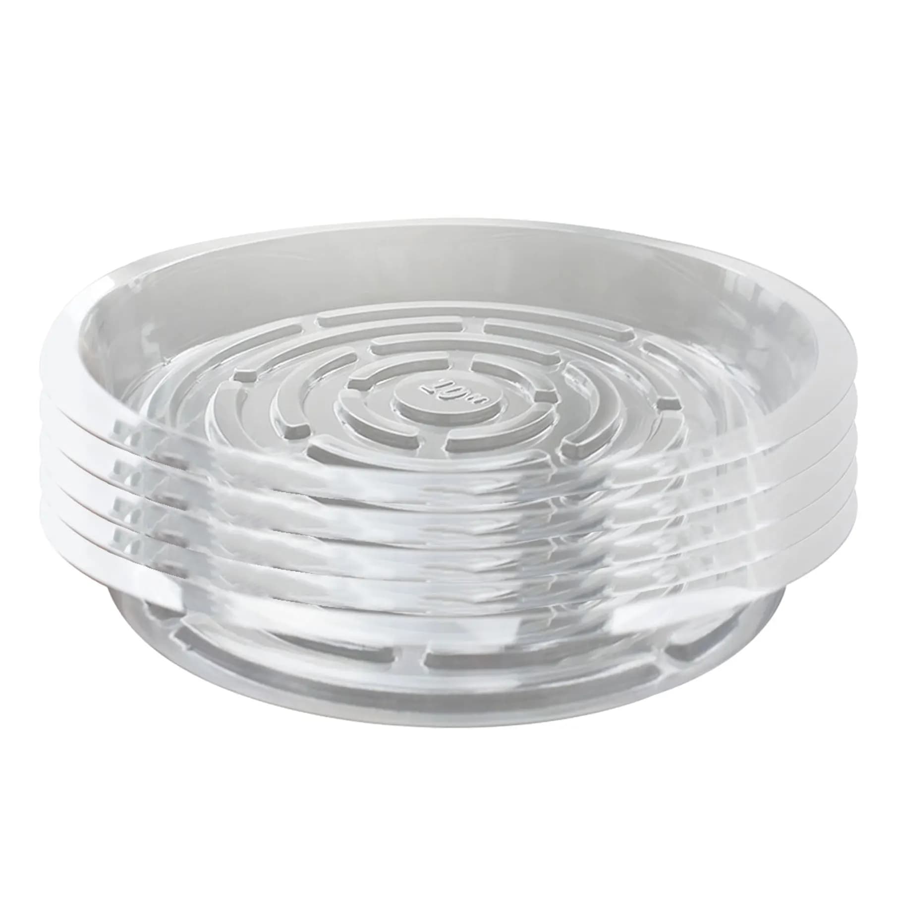 Confezione da 5 sottovasi trasparenti in plastica da 10 pollici, sottovasi trasparenti per vasi da fiori, vassoi raccogligocce resistenti e robusti per piante