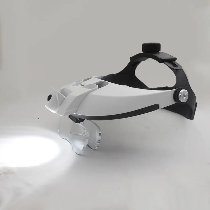 Lente d'Ingrandimento con Fascia per la Testa Illuminazione LED Lente d'Ingrandimento a Mani Libere per Riparazioni Lettura Lente Frontale