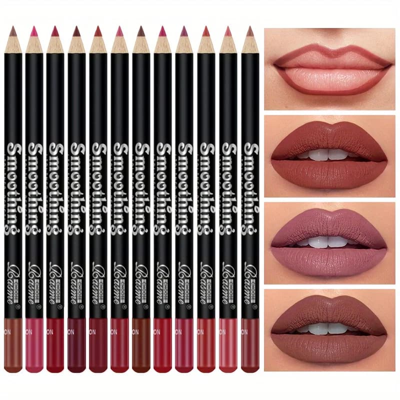 12 Pcs Long-Lasting Lipstick Set, Lip Liner Pencil And Matte Lip Gloss For Women, Valentine's Day Gifts Mother's Day Gift