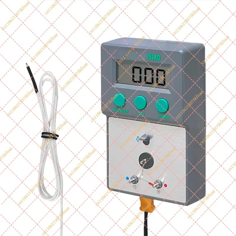 A04I LF191AD Soldering Iron Tip Thermometer | 0-800°C Digital Tester with 5x Lead-Free K-Type Thermocouples & °C/°F Switch