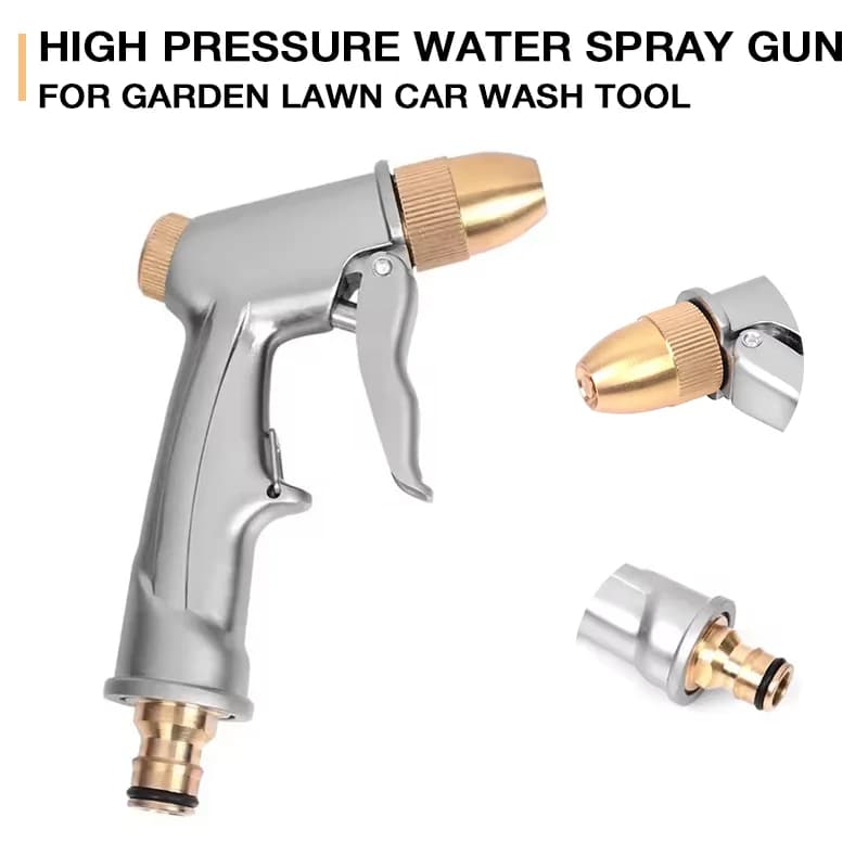 Pistola a spruzzo multifunzionale ad alta pressione, per tubo da giardino, prato, autolavaggio, irrigatore, strumento per autolavaggio, ugello in ottone metallico