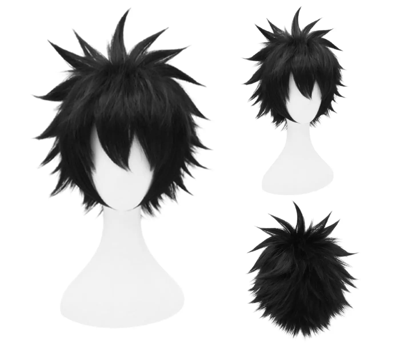 Parrucche Cosplay MHA Dabi Corto Nero Maschio Halloween Costume Cosplay Parrucche Capelli morbidi Parrucca cosplay corta Costume Fibra ad alta temperatura