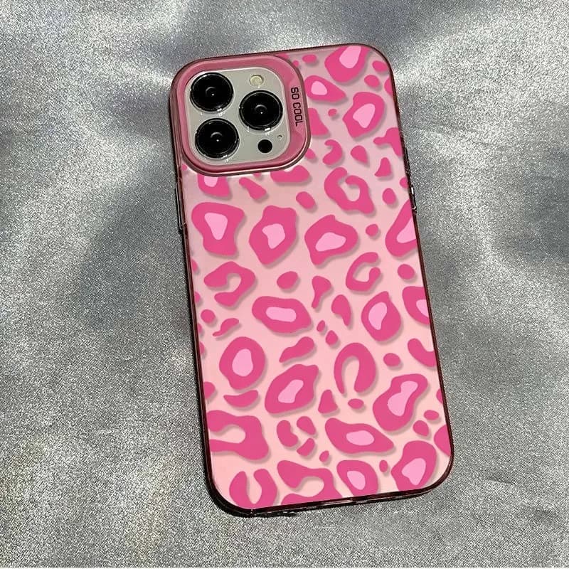 Pink Leopard Print Phone Case for Samsung Galaxy A57 A37 S20 S22 S23 S24 S25 S26 Ultra Plus Shockproof Protective Fundas Cover