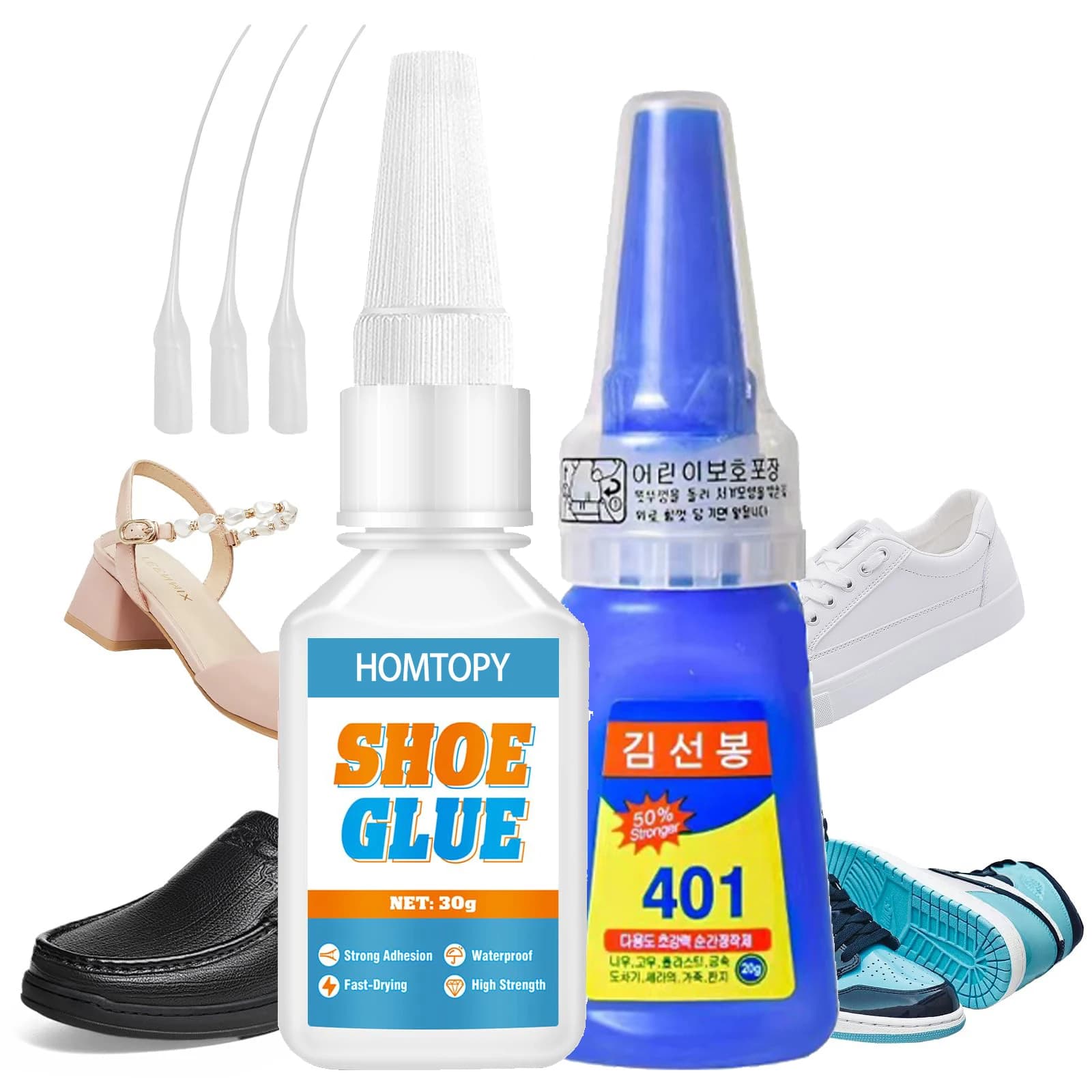 Colla per Riparazione Scarpe ad Asciugatura Istantanea, Impermeabile, Adesivo Forte, Kit di Riparazione Rapida per Scarpe in Pelle, Tacchi Alti, Scarpe da Corsa, Sneaker