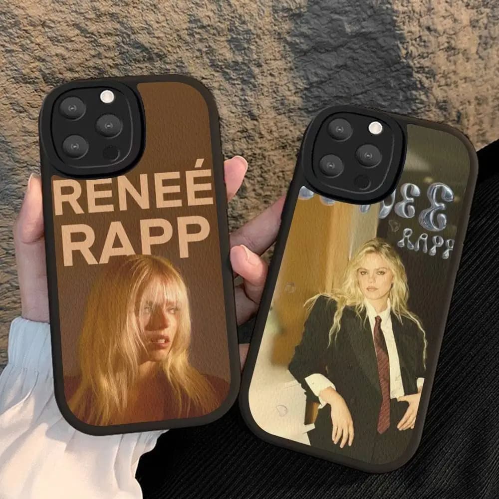 Custodia per telefono in pelle con la famosa cantante americana R-Renee Rapp per iPhone 11 12 13 14 15 16 Pro Max Plus
