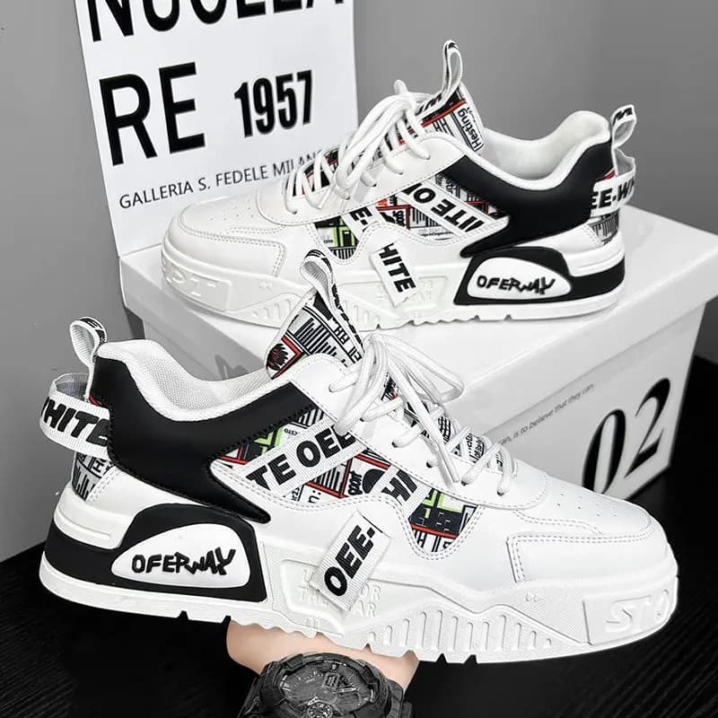 Nuove Sneakers Casual in Pelle, Scarpe da Skateboard per Uomo, Calzature Sportive da Corsa e Trekking, Scarpe da Tennis di Lusso con Piattaforma