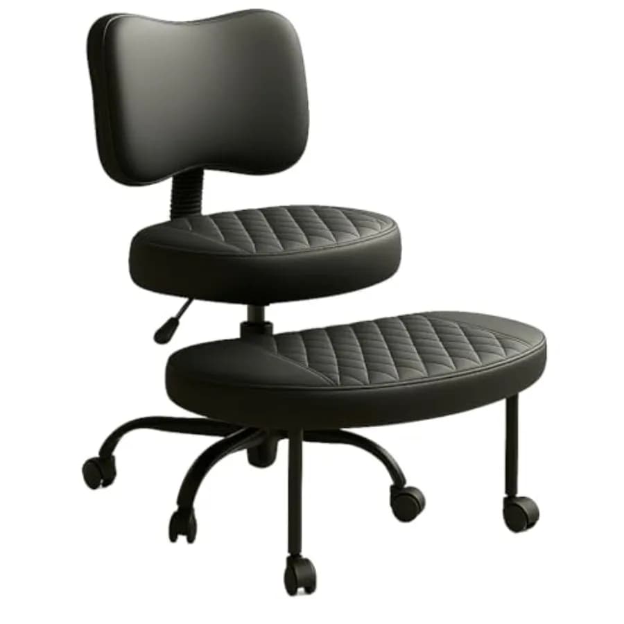 Cross Legged Office Chair Meditation ADHD Yoga Chair for Adults with Ergonomic Back Support Cushioned Seat and Leg Rest for Cri