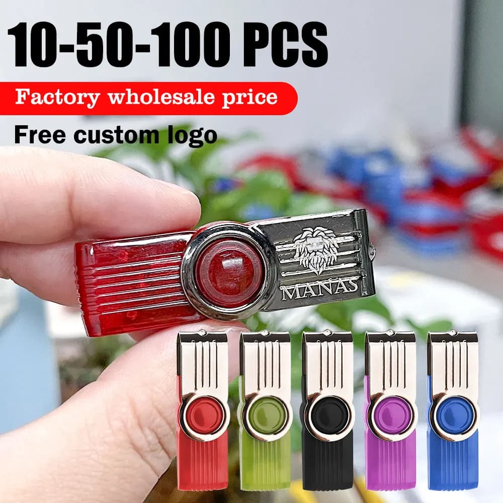 Chiavetta USB Colorata 10/50/100 Pezzi/Lotto, Pen Drive 4GB 8GB 16GB 32GB 64GB, Memoria USB, Regalo con Logo Personalizzato Gratuito