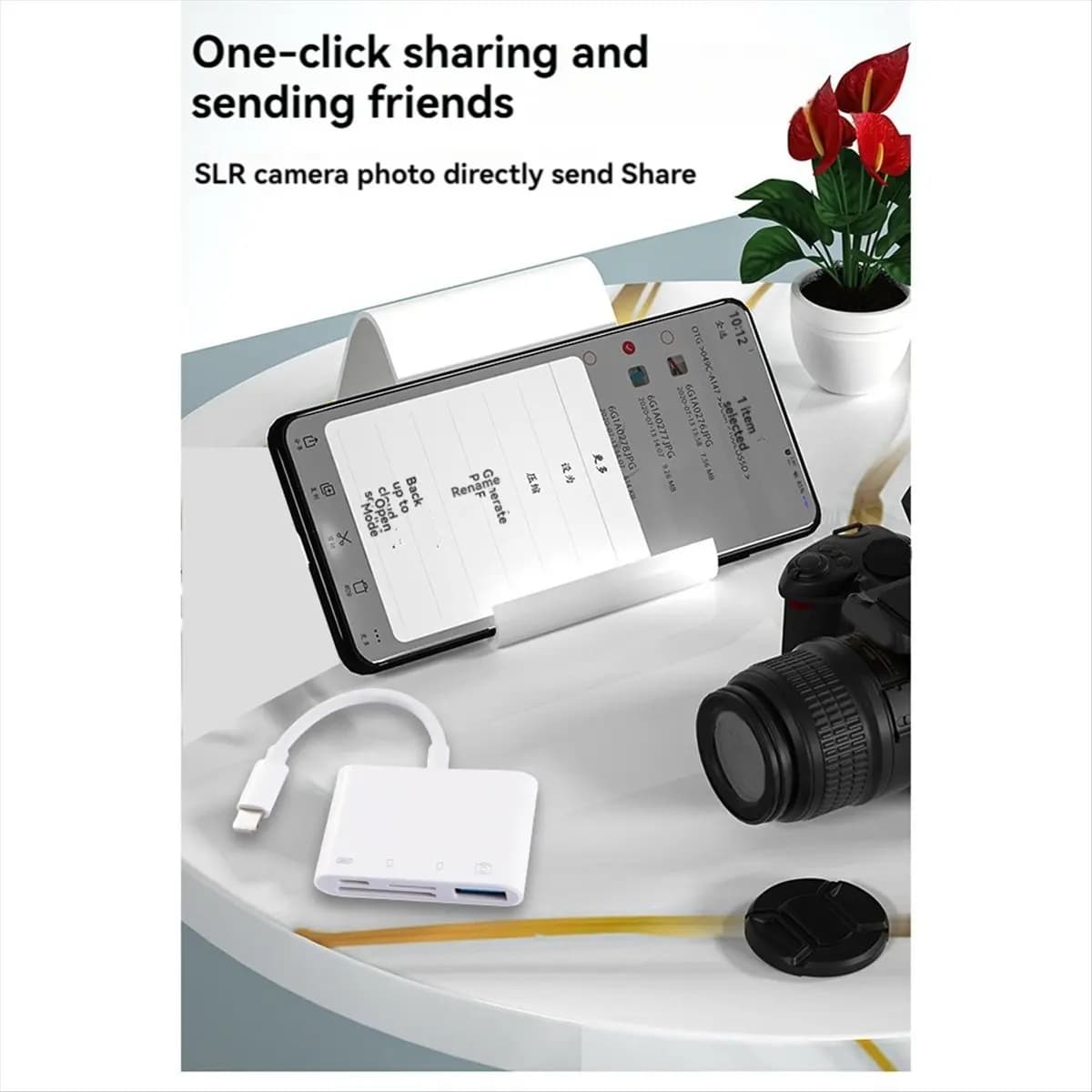 * Lettore di schede OTG USB 4 in 1 ABAB compatibile con l'espansore di memoria della fotocamera con scheda SD/TF per porta IOS a ricarica rapida per iPhone