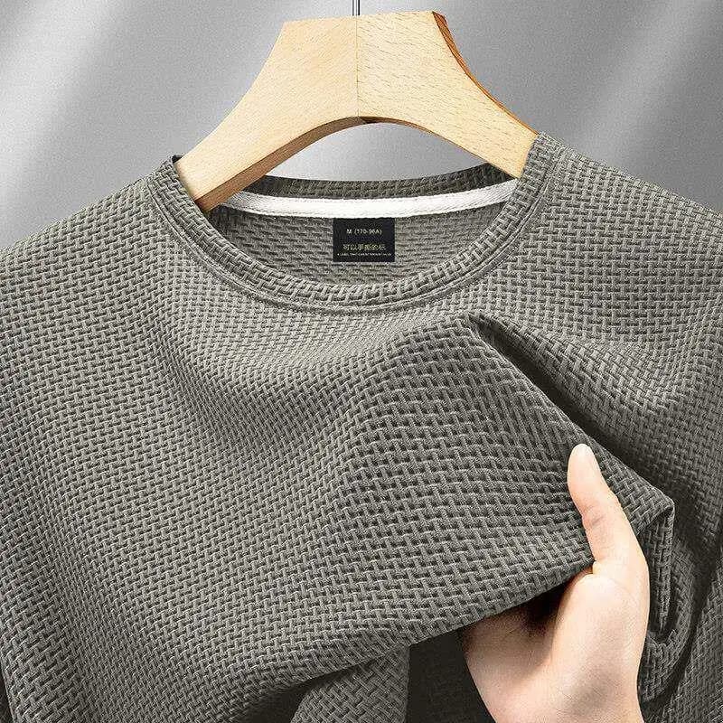Cooling Bamboo Fiber Men's Short Sleeve T-Shirt Lightweight Quick Dry Breathable Large Size Summer New Style Casual Fashion