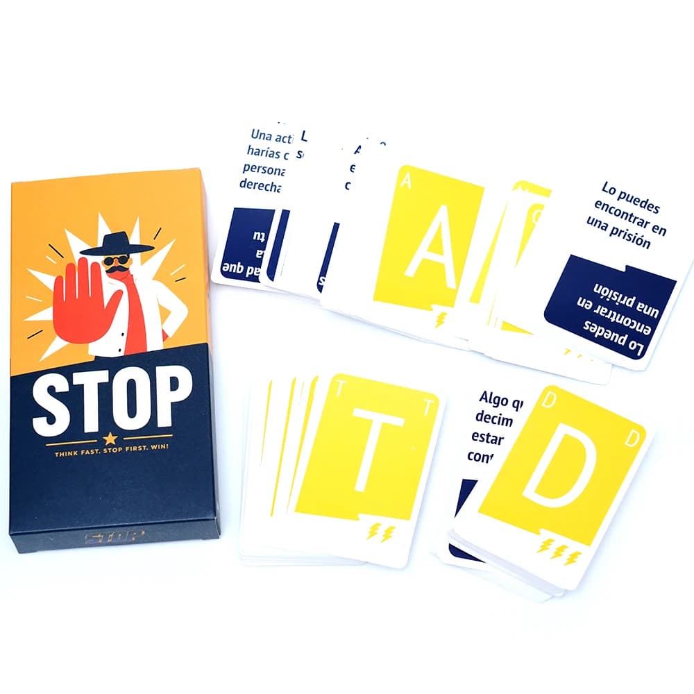Gioco di Carte Bestseller in Lingua Spagnola STOP: Sfida di Parole ad Alta Velocità, Gioco di Abbinamento di Categorie e Lettere, Corrida di Pensiero Rapido
