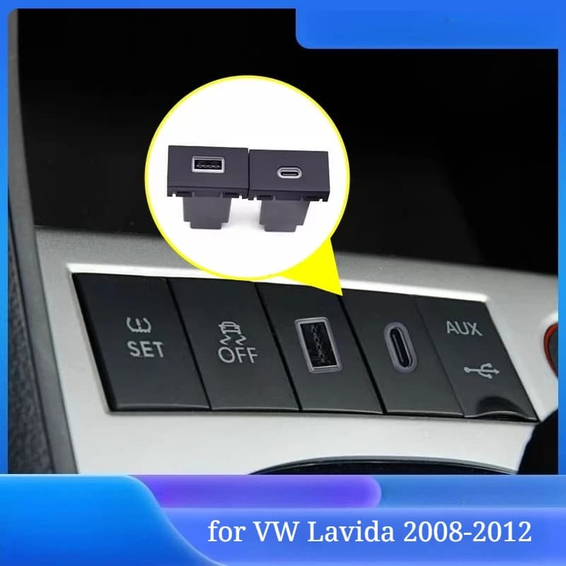 Adattatore per caricabatterie USB per auto a ricarica rapida QC3.0 + tipo C per accessorio di modifica VW Lavida 2008-2012