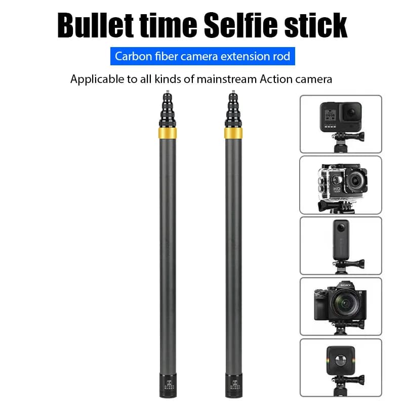 Per Insta360 X3 Accessori 290CM Selfie Stick in fibra di carbonio per DJI Action 4/3/Gopro Fotocamera sportiva Selfie Stick super lungo