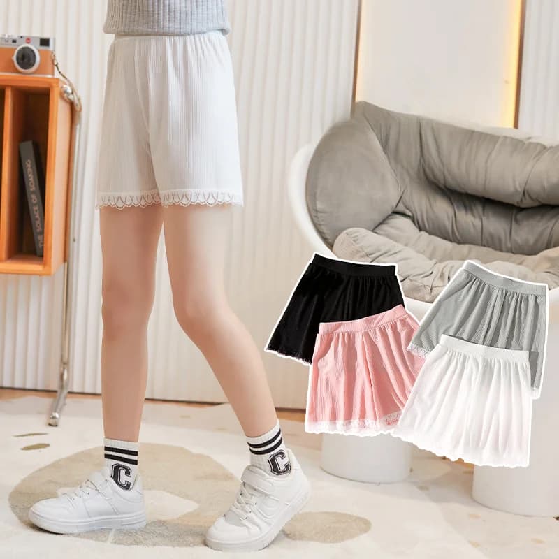 Pantaloni da ragazza che non rivelano pizzo e pizzo biancheria intima ad angolo piatto per bambini pantaloncini estivi sottili e traspiranti possono essere indossati all'esterno