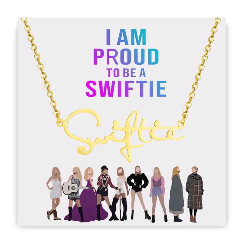 Stainless Steel Necklace Swiftie Signature Gold Plated Color Jewelry Concert Accessories Fan Girlfriend Surprised Gift