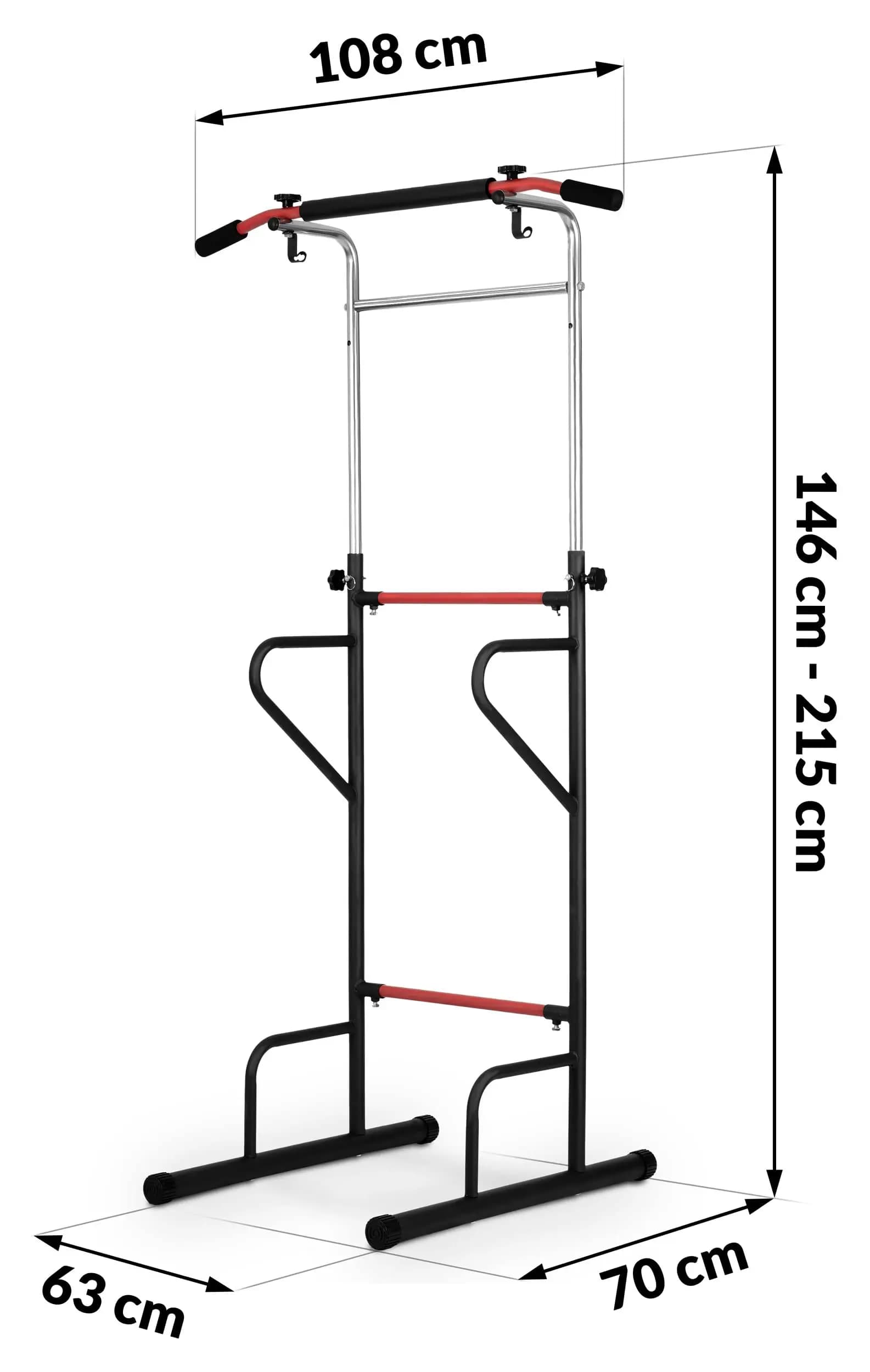 Force Training Tower with Traction Bar and Dip Station for Home Gym