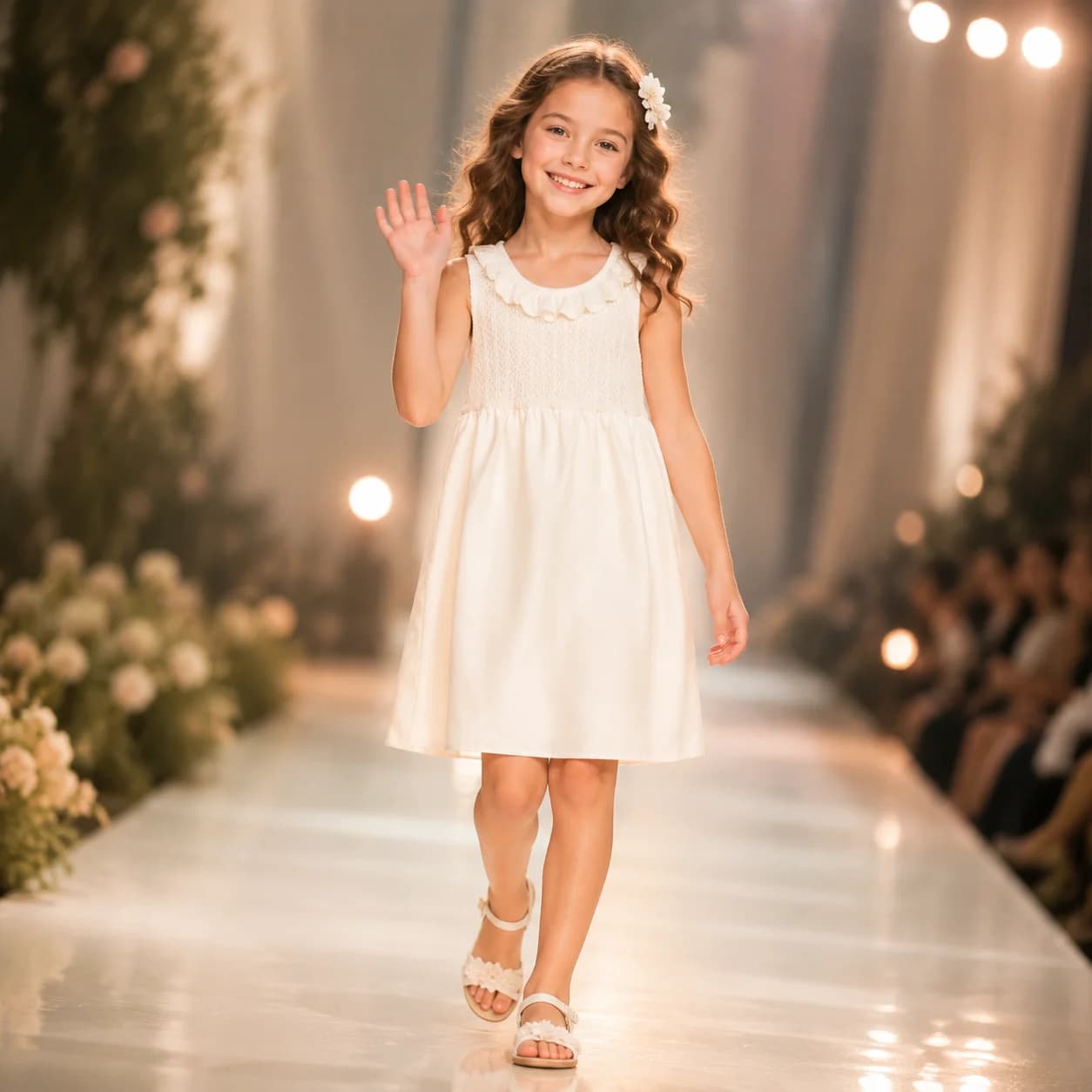 Baby Girls Summer Sleeveless Dress with Lace Collar, Sweet Ruffle Silk Cloth Splicing Skirt for Toddler Children Party Wear