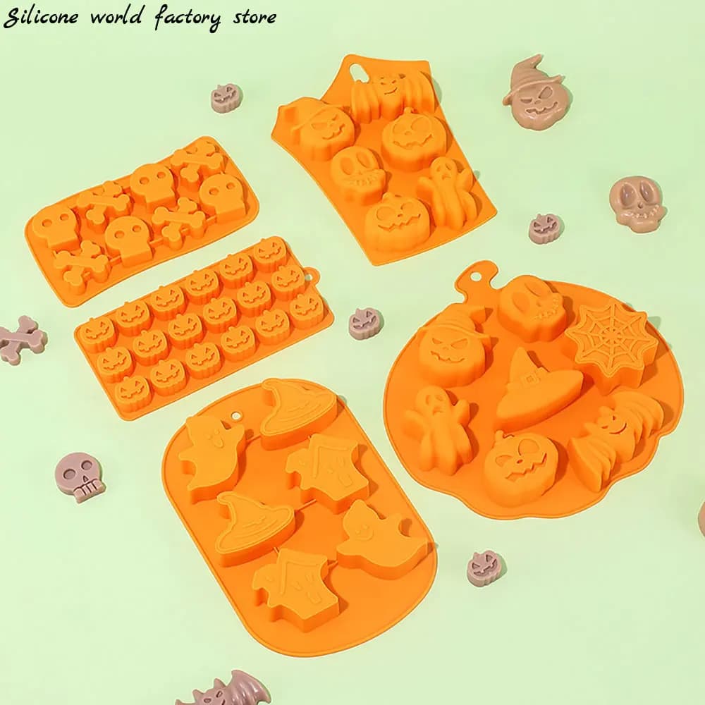 Stampo per torta in Silicone mondo in Silicone stampo per zucca per teglia per pasticceria stampo per cioccolato Bakeware stampo per ghiaccio decorazioni per Halloween fai da te