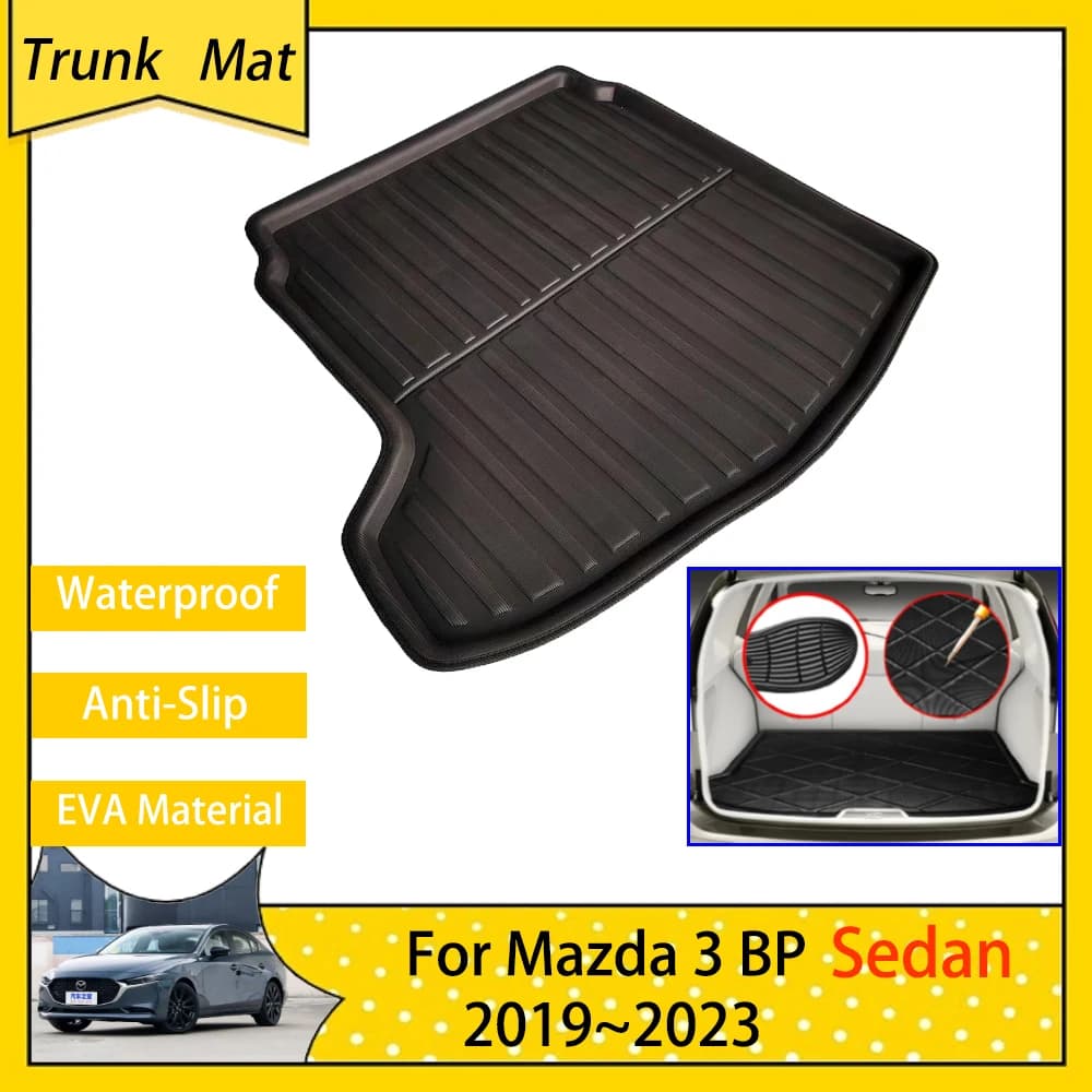 Tappetini per bagagliaio dell'auto per Mazda 3 Mazda3 BP MK4 Sedan 2019 2020 2021 2022 2023 Accsesories vassoio per bagagliaio posteriore impermeabile tappeto per bagagliaio
