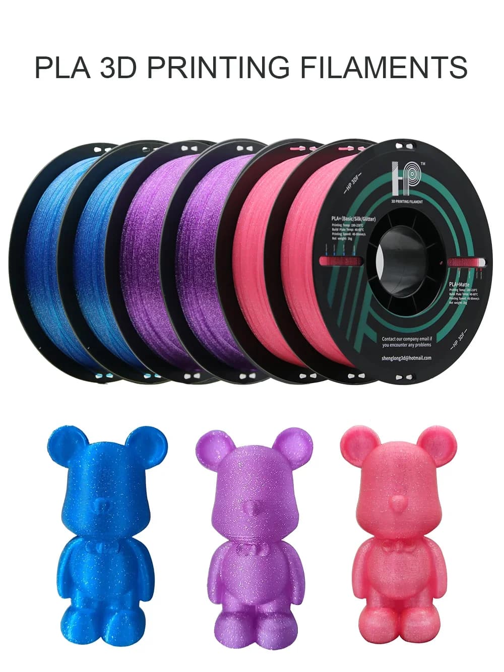 HP3DF 3D Printer Filament, MAGIC filament, 1,75 mm +/- 0.02 mm, 6 rolls (6 kg), 100% smooth without bubbles for FDM 3D printer