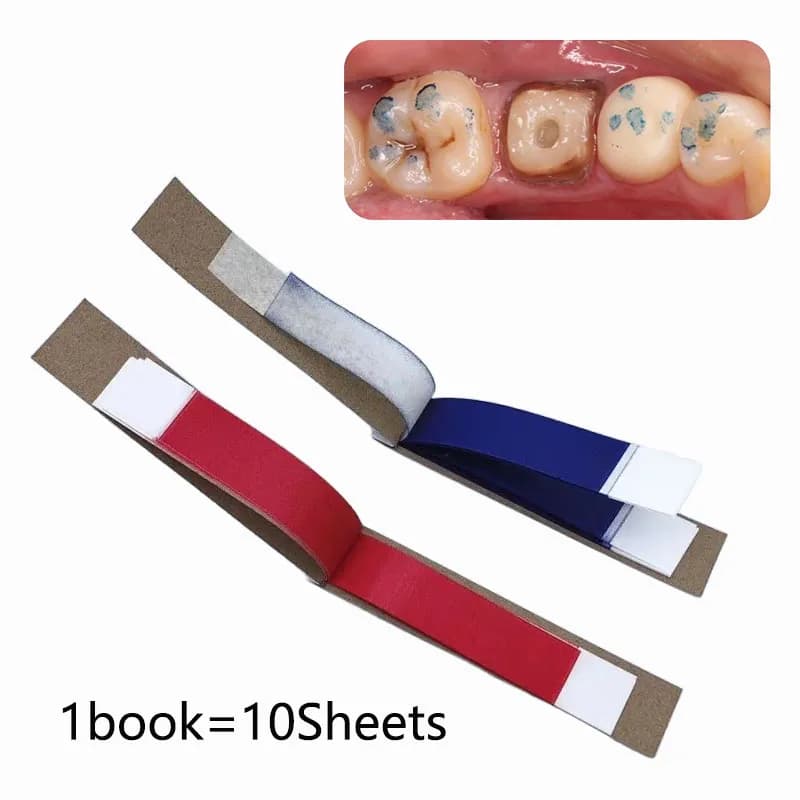 1 book/10 sheets dental orthodontic strips dental care material whitening blue/reds dental instruments