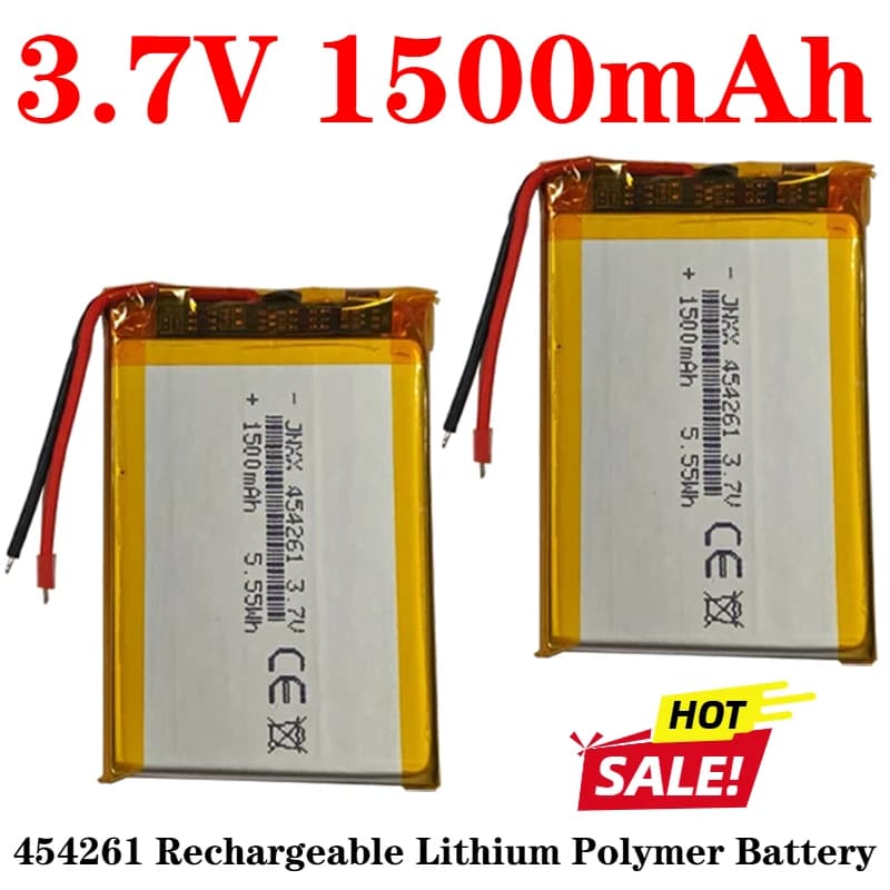 454261 3.7V 1500mAh Polimero Li Batteria al litio Lipo Termistore 3 fili per fotocamera MP4 Registratore di guida Altoparlante Bluetooth fai da te
