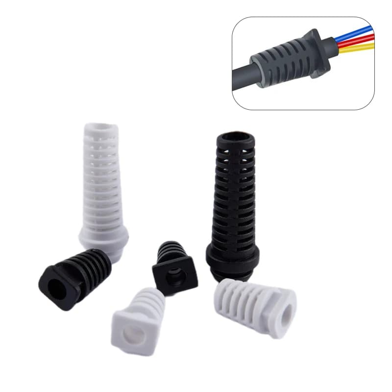 10 pz Pressacavo Connettori 4.6/5.2/6mm Gomma Strain Relief Cavo Boot Protector Filo Manicotti per Utensili Elettrici Caricabatterie