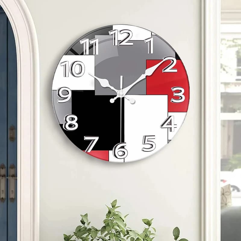 Wooden wall clock in artistic style creative wall clock silent wall clock 12 inch living room bedroom home decoration simple watch